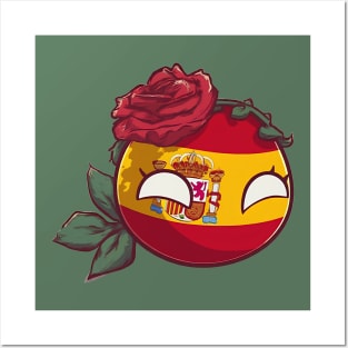 Spain Rose Flower Polandball Posters and Art